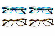 Zippo Reading Glasses Tortoiseshell and Blue Stripes 4-pack +2.0