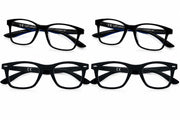 Zippo Reading Glasses Black Thick Frame and Black-Blue 4-pack +3.50