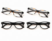 Zippo Reading Glasses Black Slim Frame and Striped 4-pack +2.50